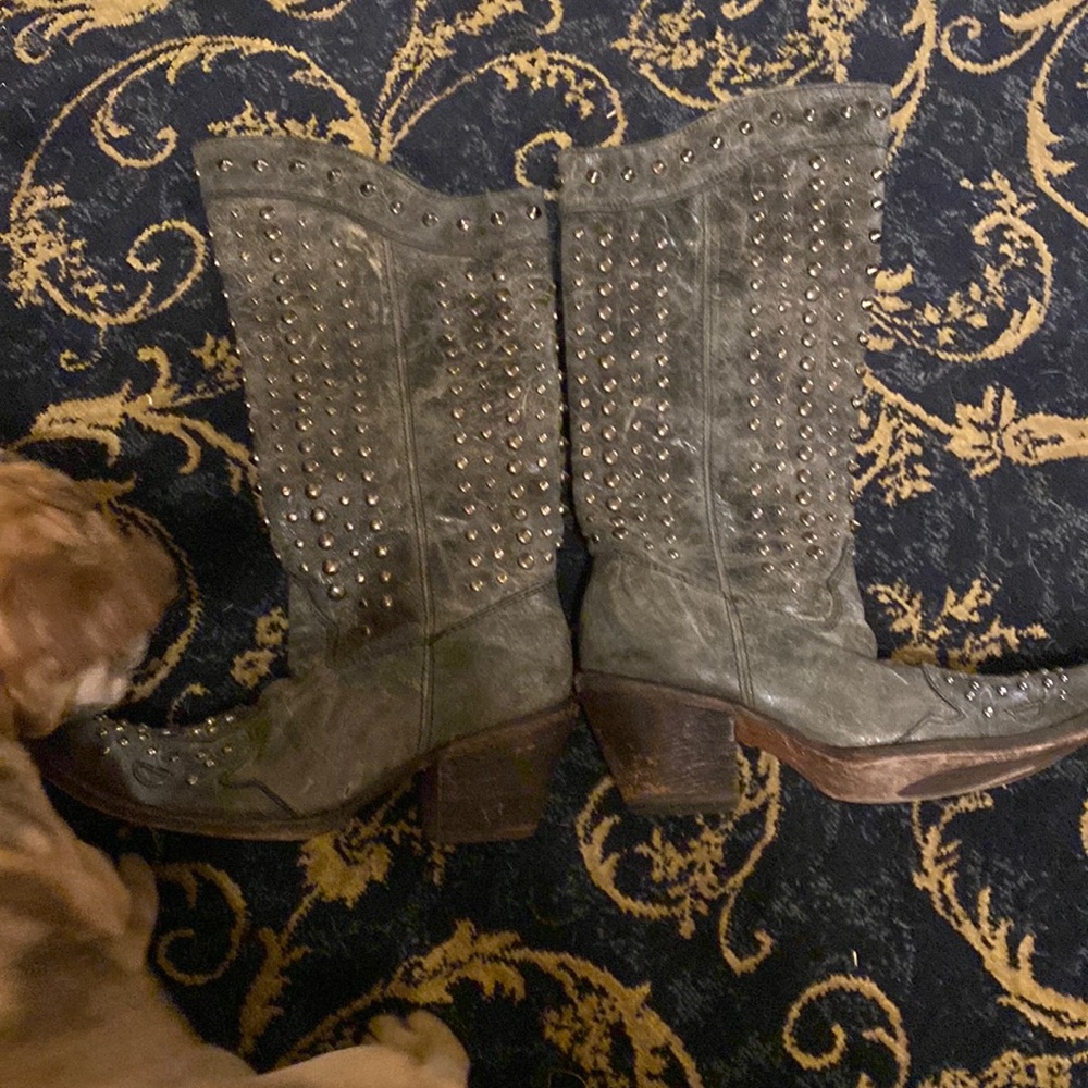Grey studded corral boots gently worn